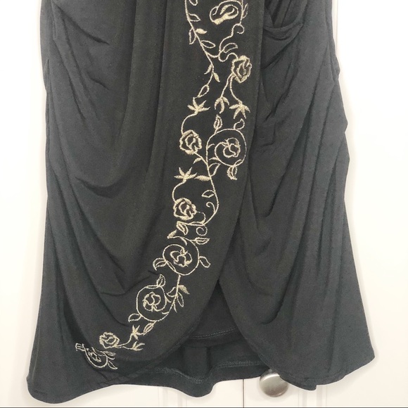 Morgan De Toi Women Strapless Black Printed Dress - Picture 5 of 8